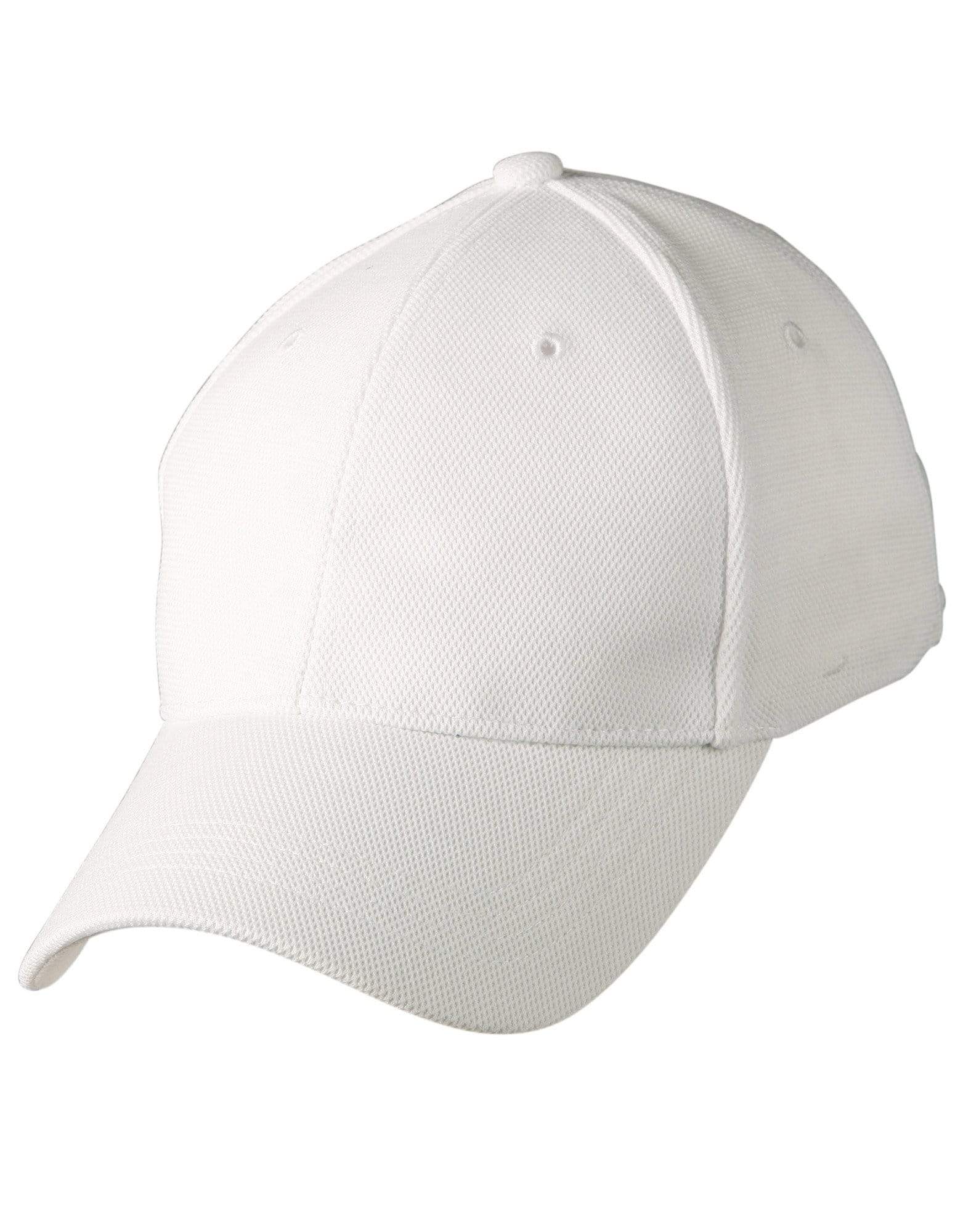 Pique Mesh Cap CH77 Active Wear Australian Industrial Wear White One size 